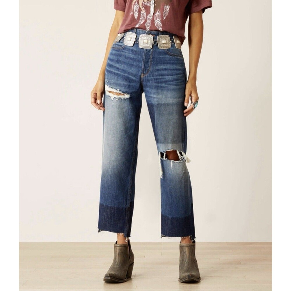 Ariat Ultra High Rise Jazmine Relaxed Straight Jean Women's Button Fly Size 26R